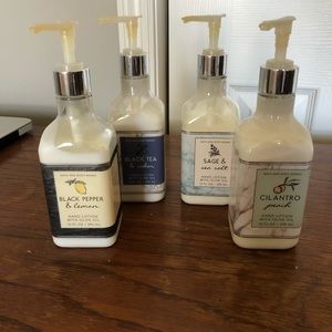 Variety of summer hand lotions from bath and body.